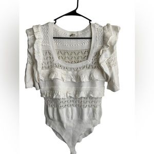 Free People Women's White Cassie Bodysuit